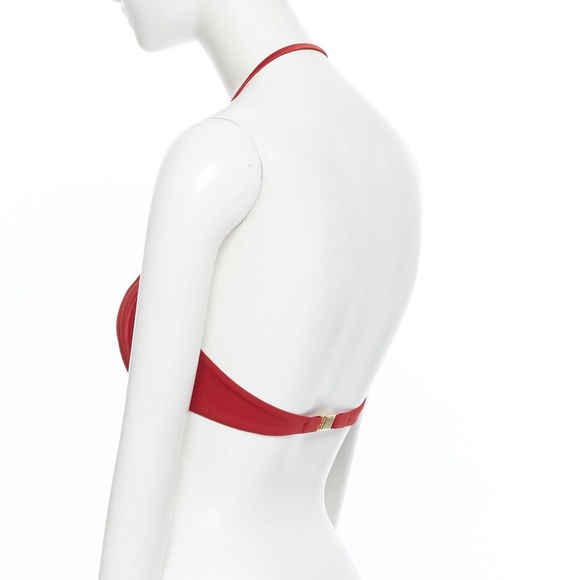 RARE La Perla Graphique Couture Red Bikini top Sz 34 B - Picture 4 of 8